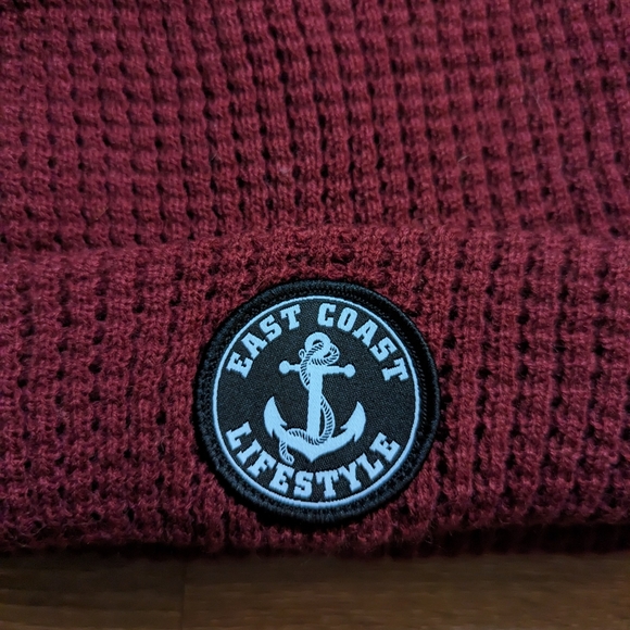 Waffle Knit Maroon Beanie | East Coast Lifestyle - Picture 2 of 4